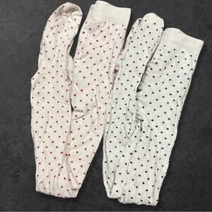 SweetHoney Girls Tights 8Y–10Y Polka Dot Lot of 2 Red & Black Dot White Tights